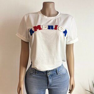 White America Graphic Crewneck T Shirt